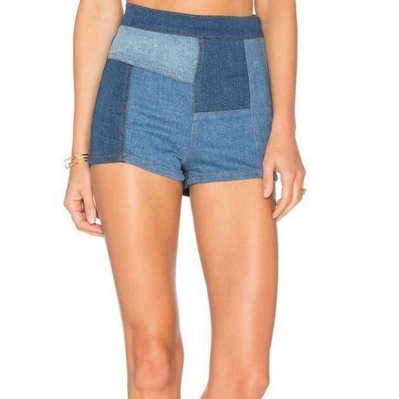 Free People Pants - Free people patchwork denim shorts